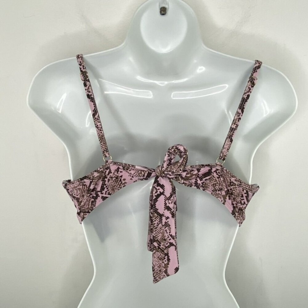 Rachel Rachel Roy Python Pink Printed Underwire Bikini Swim Top Size M - Picture 4 of 7